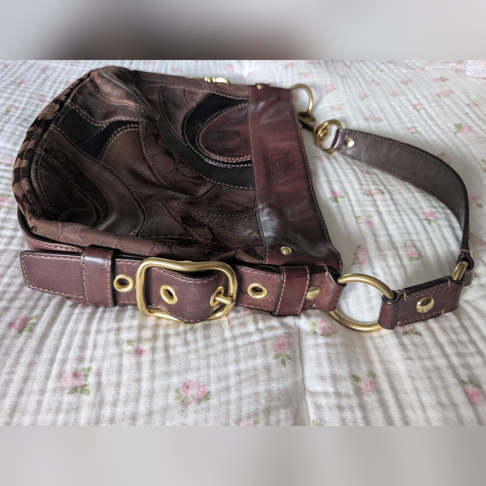 Coach Elegant Brown Leather Patchwork Women's Bag - image 3